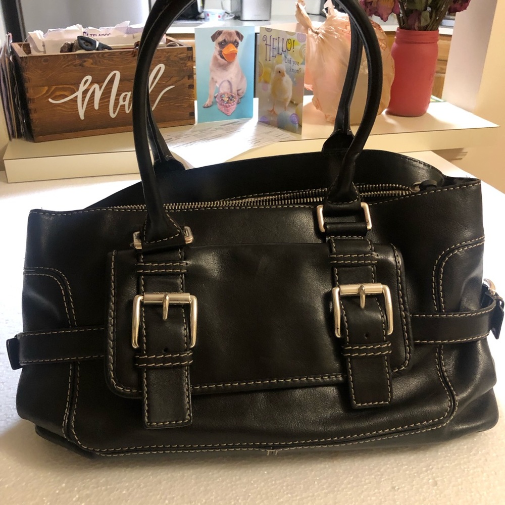 Michael Kors Black Purse with Silver Buckles